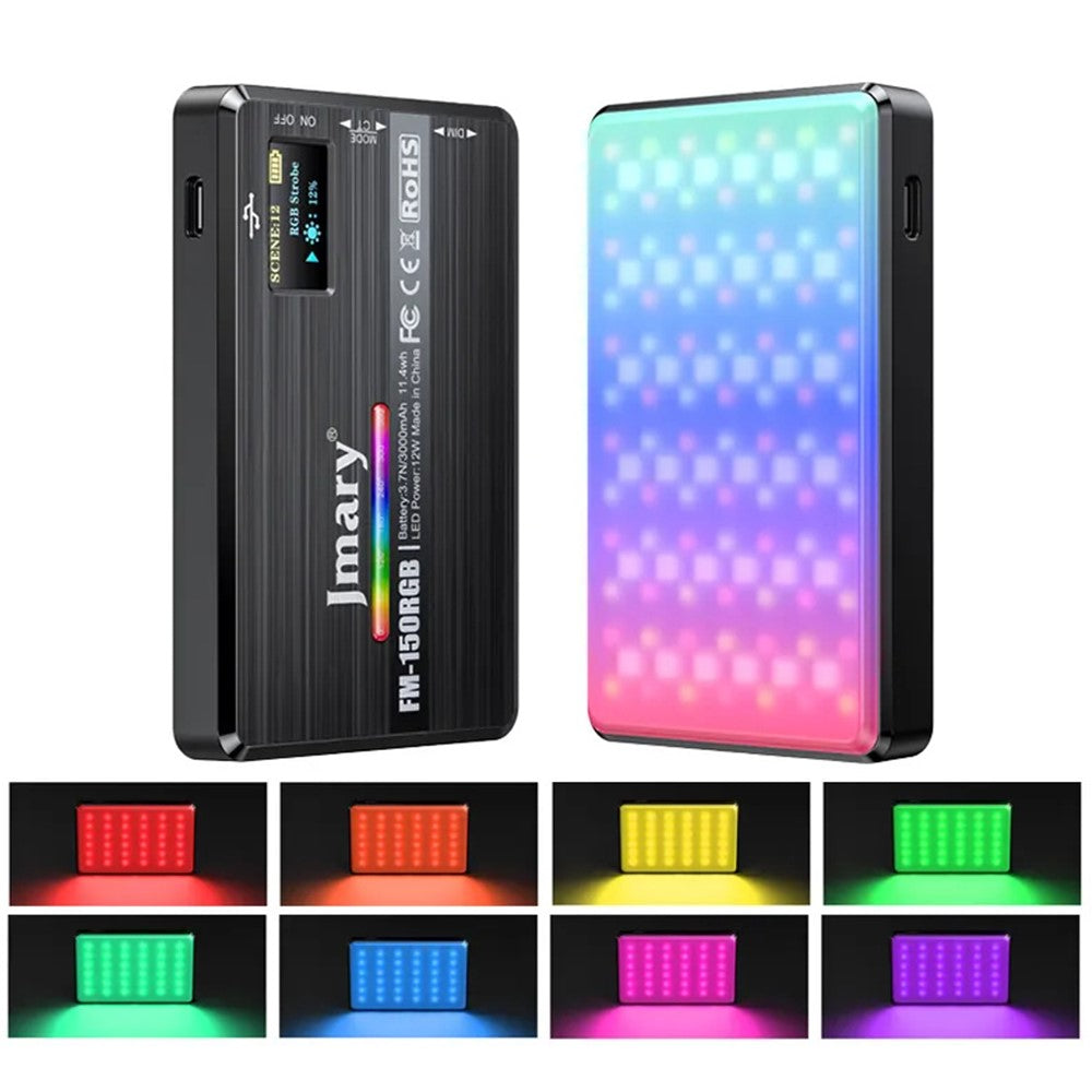 JMARY FM-150RGB 120-LED-RGB Leuchte – Für Smartphone, Laptop & Kamera