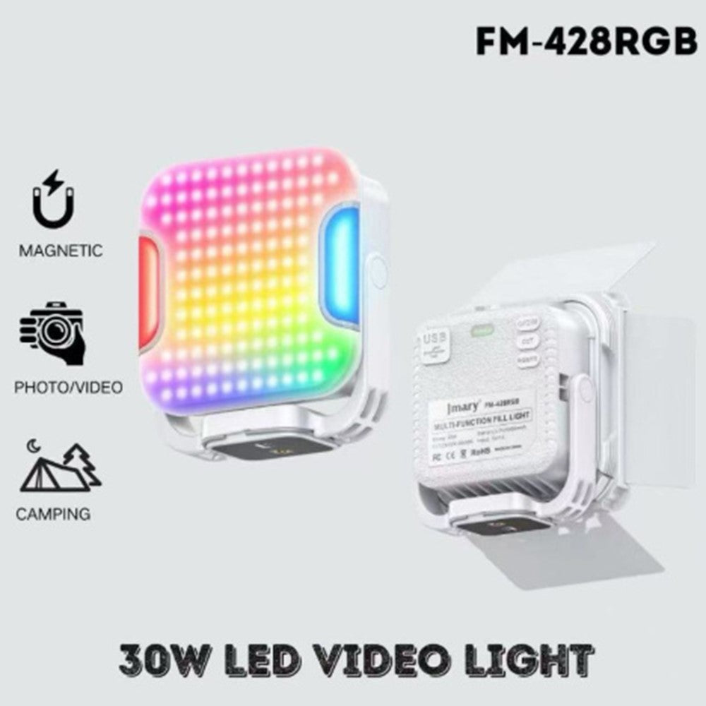 JMARY FM-428RGB Magnetische Füllleuchte – RGB-LED, mit Powerbank-Funktion, für Fotografie/Videografie