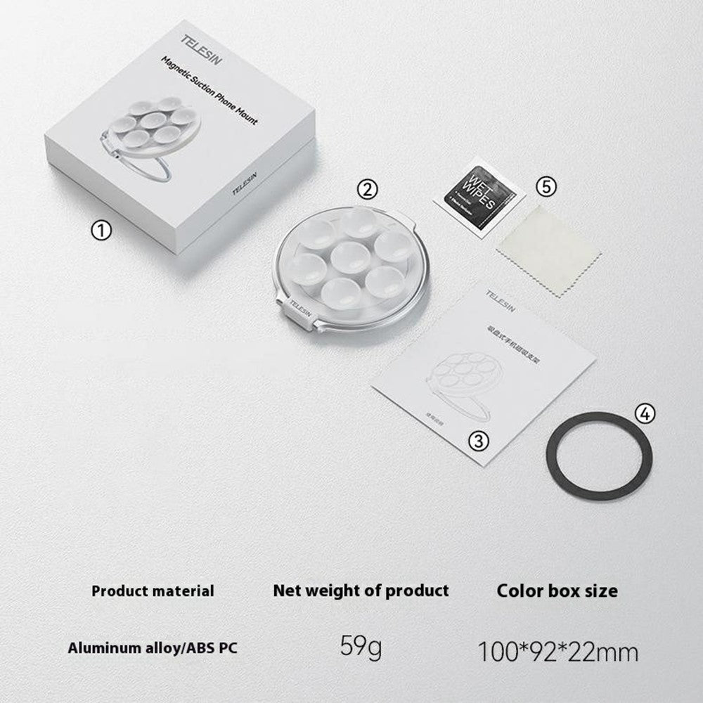 TELESIN P3-SUS-01 Magnetischer Handyring – Aus Silikon & mit Spiegelhalter