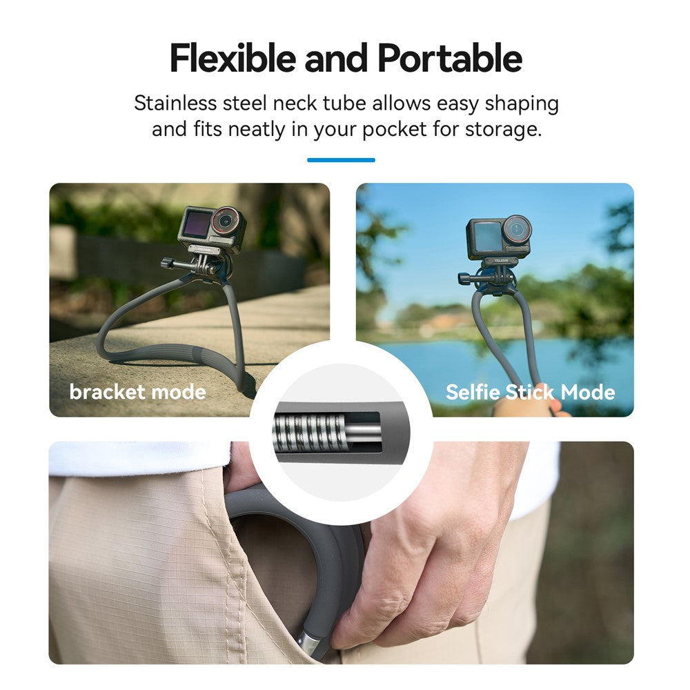TELESIN SE2.0 P2-HNB-02-GY 2-in-1 Magnetische Nackenhalterung für Action-Kameras und Smartphones