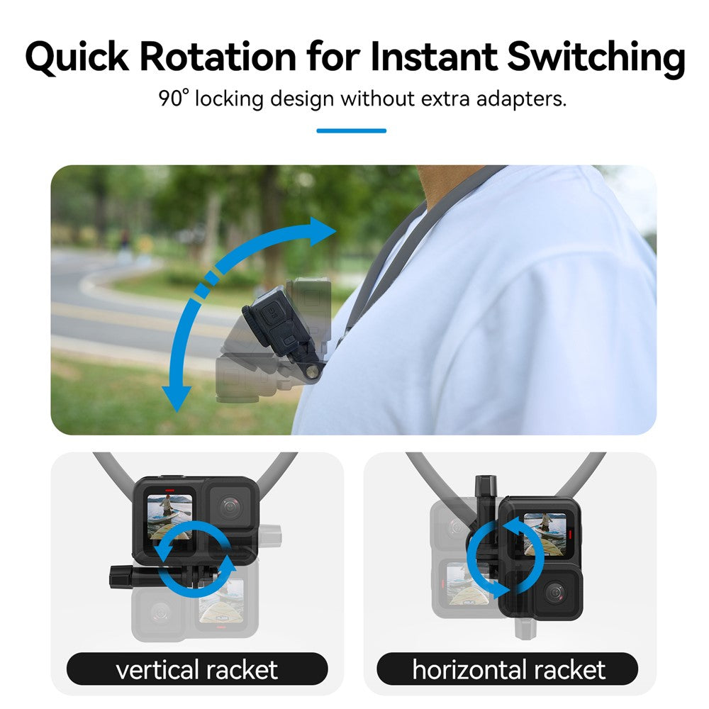 TELESIN SE2.0 P2-HNB-02-GY 2-in-1 Magnetische Nackenhalterung für Action-Kameras und Smartphones