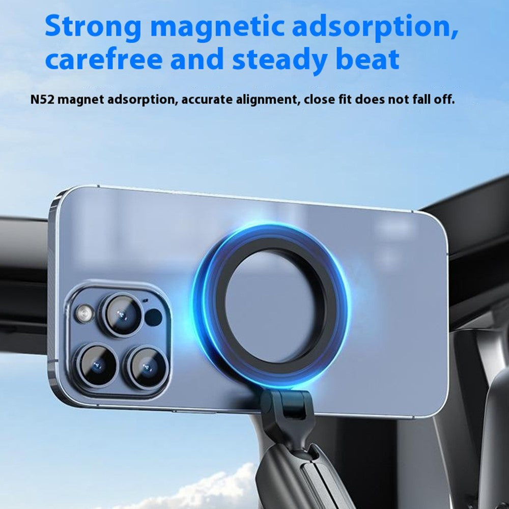 TELESIN P3-SUS-02 Magnetische Auto-Handyhalterung – Aus Aluminiumlegierung mit Saugnapf für Armaturenbrett und Schreibtisch