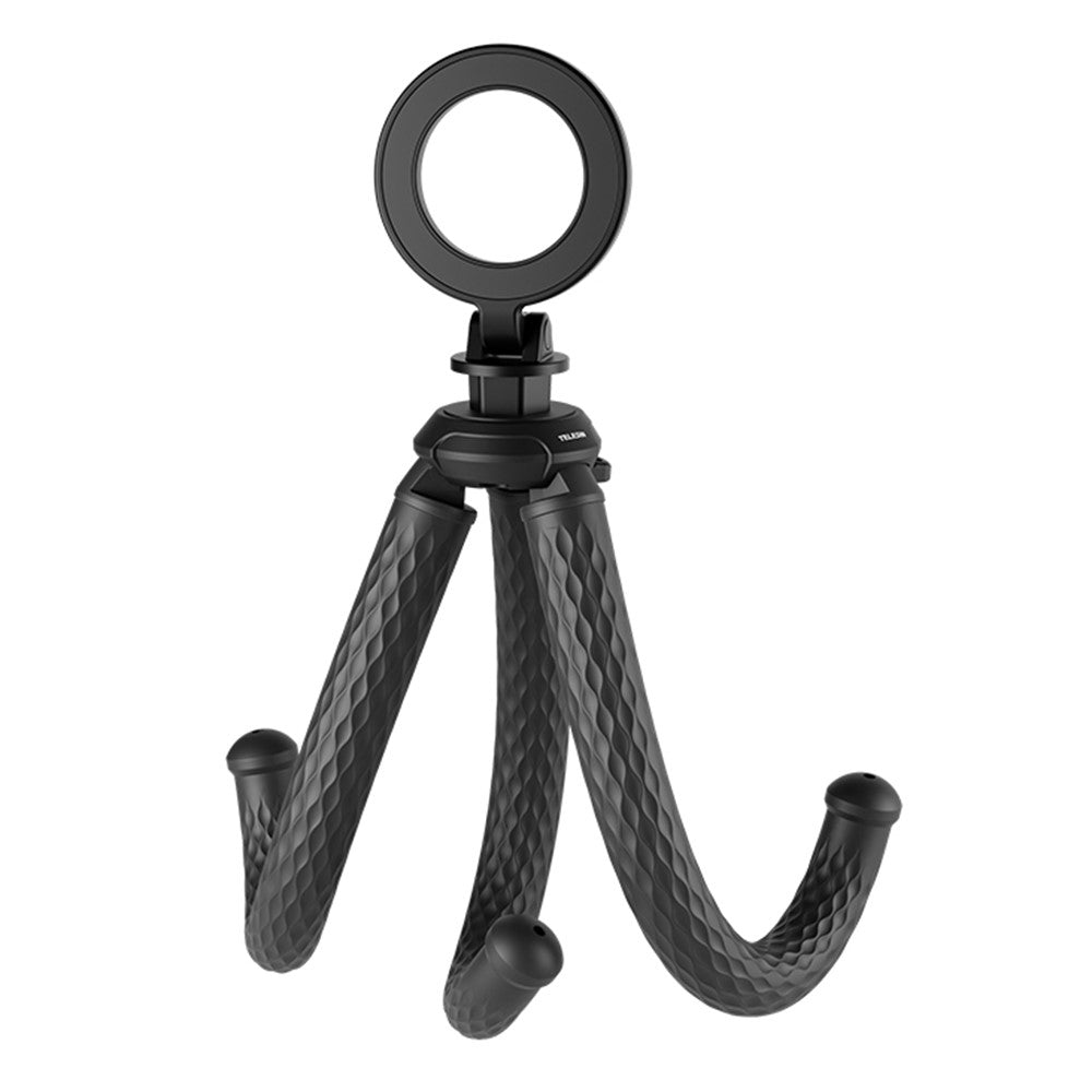 TELESIN P3-FM-02 Magnetisches Handy-Stativ – Flexibler Oktopus-Tischständer, verstellbarer Winkel