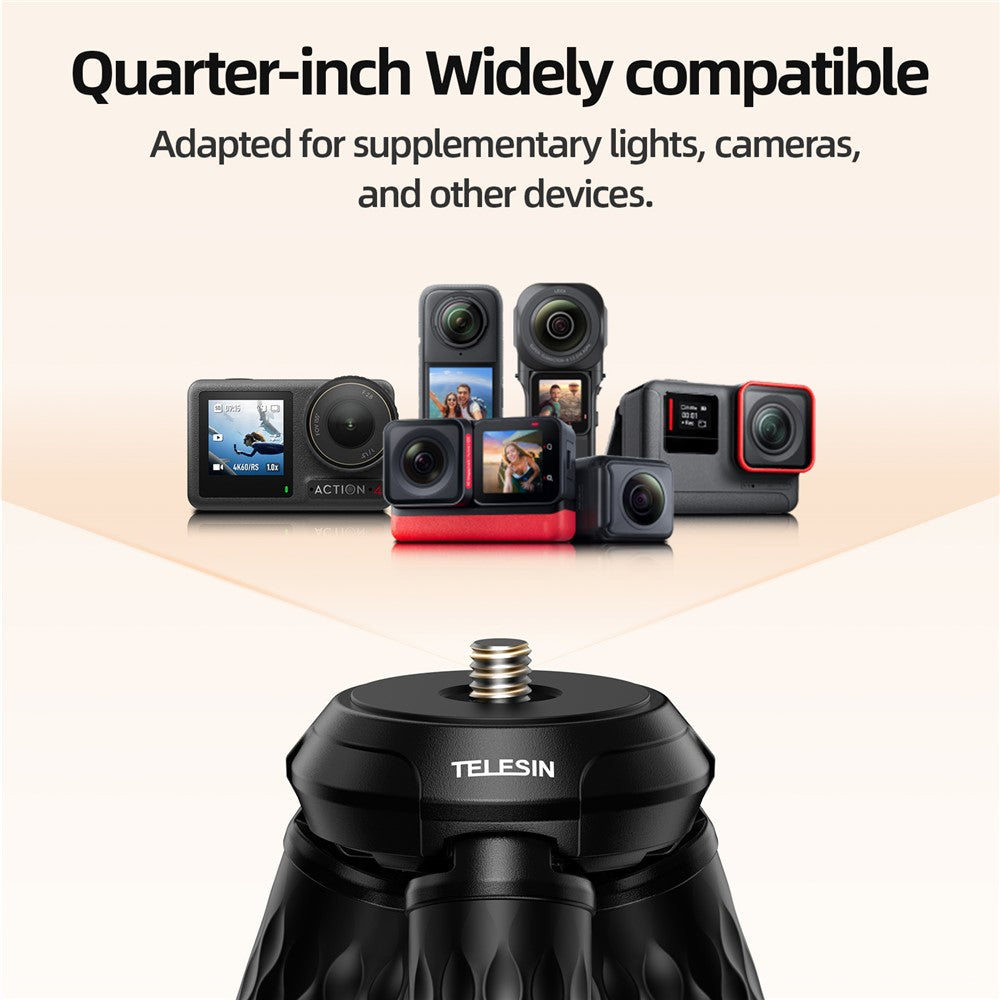 TELESIN P3-FM-02 Magnetisches Handy-Stativ – Flexibler Oktopus-Tischständer, verstellbarer Winkel