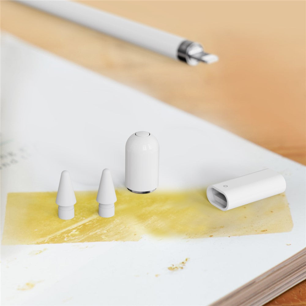 AHASTYLE PT146 Magnetisches Kappen-Ladeadapter-Set – Für Apple Pencil 1. Generation, Ersatzspitze & Kappenhalter