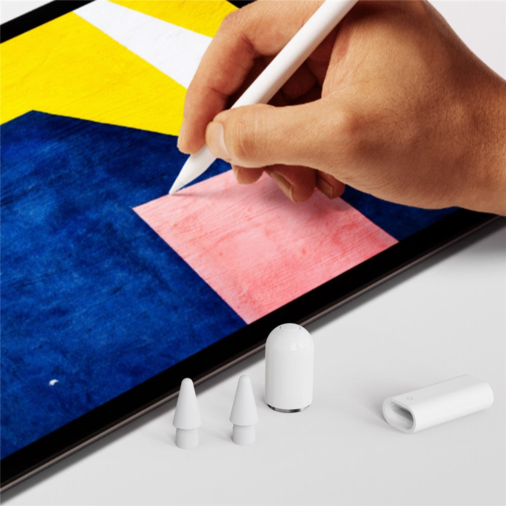 AHASTYLE PT146 Magnetisches Kappen-Ladeadapter-Set – Für Apple Pencil 1. Generation, Ersatzspitze & Kappenhalter